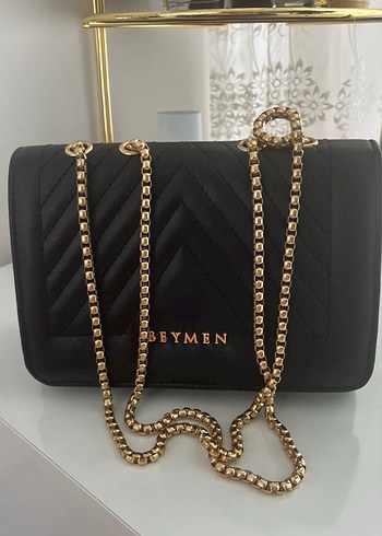 Diğer Beymen Siyah Zincir Detaylı Deri Çanta