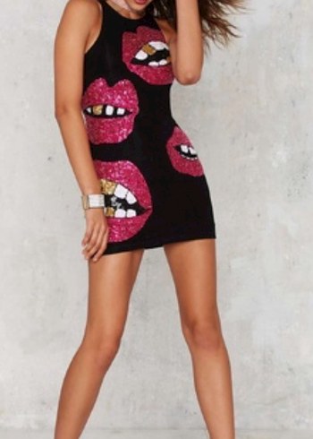 Payet işlemeli mini elbise - Görsel 3