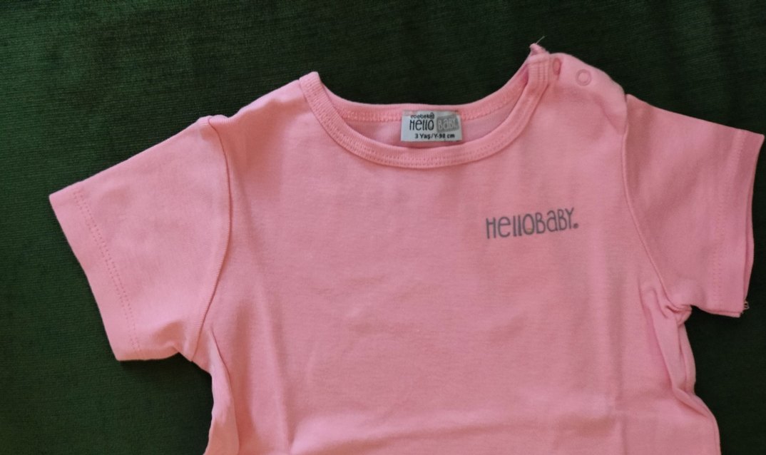 Pembe Kız Çocuk Tişörtü, Bisiklet Yaka, Kısa Kollu - Görsel 2