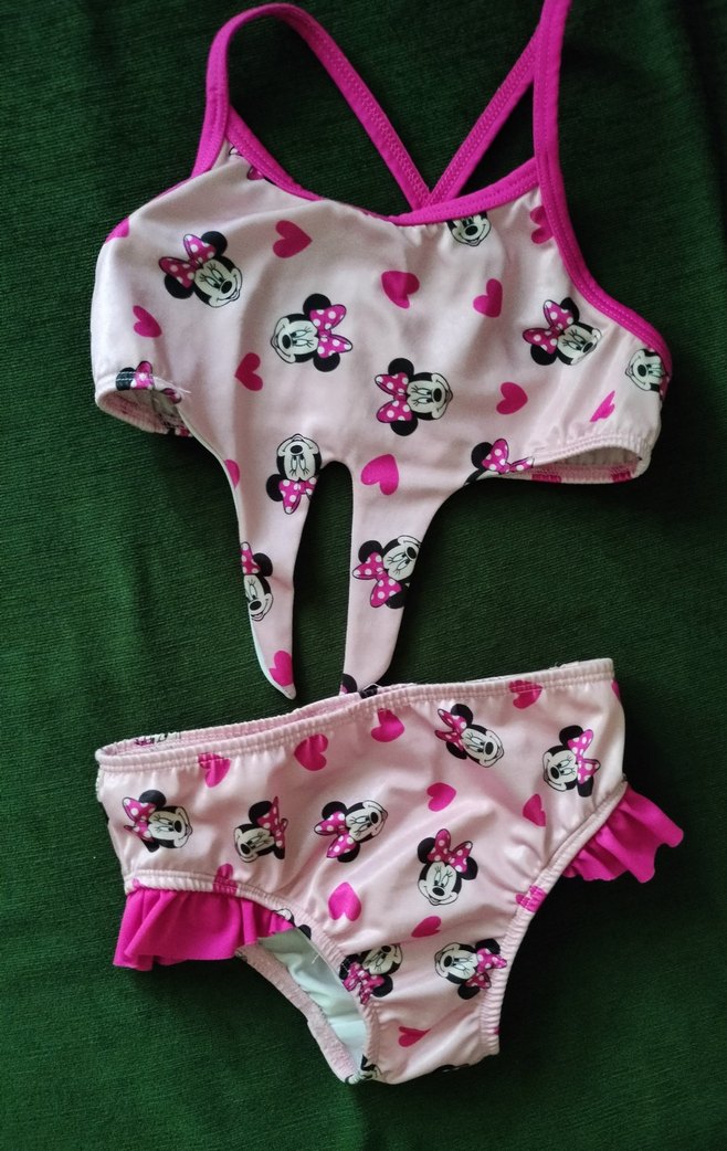 Pembe Minnie Mouse Desenli Kız Çocuk Bikini - Görsel 2