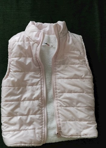 Kız Çocuk Pembe Fermuarlı Yelek