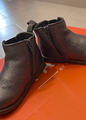 H&M Kız Çocuk simli Gri Deri fermuralı Bot