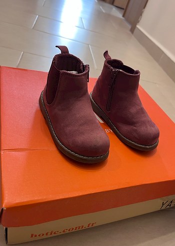 H&M Bordo Süet Kız Çocuk Botu
