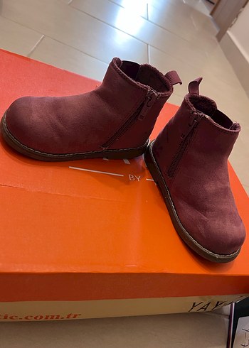 25 Beden Bordo Süet Kız Çocuk Botu