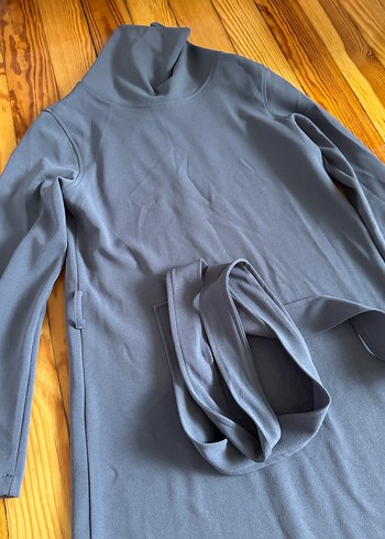 Kadın acık Lacivert Uzun Kollu Triko Elbise - Görsel 5