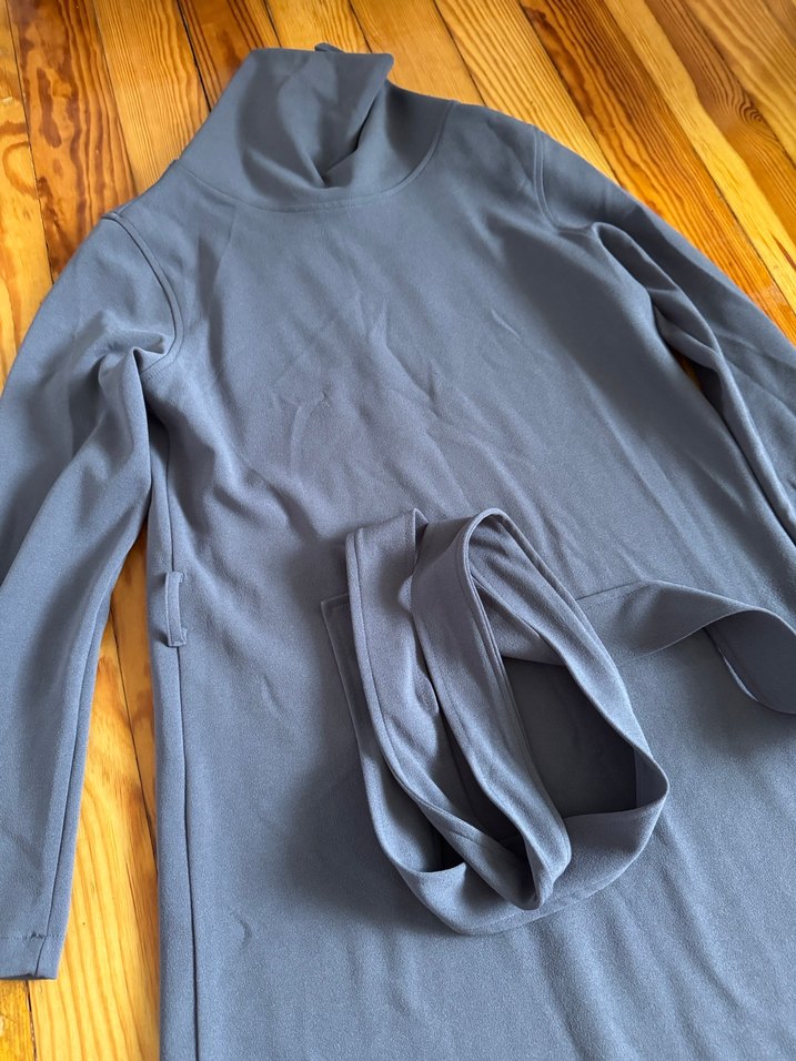 Kadın acık Lacivert Uzun Kollu Triko Elbise - Görsel 5