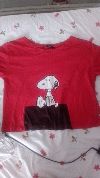 Snoopy dog kırmızı t-shirt tişört 
