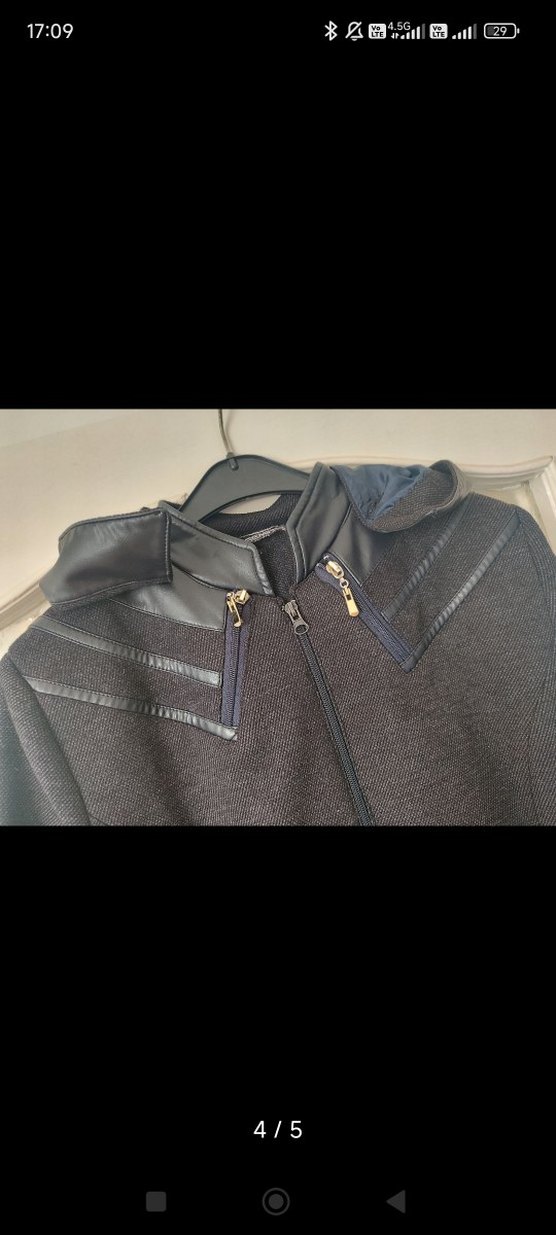 Gri Uzun Kadın Kaban Fermuarlı - Görsel 4