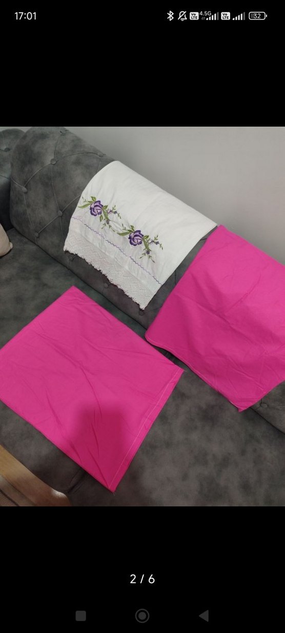 Mor Nakışlı Pastel Yastık Kılıfı - Görsel 2