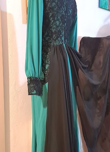 Güpürlü taşlı Abiye elbise 40 beden  - Görsel 7