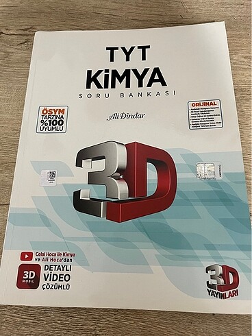 3 d yayınları tyt kimya kitabı