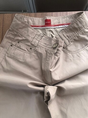 36 Beden vintage bej yazlık pantolon