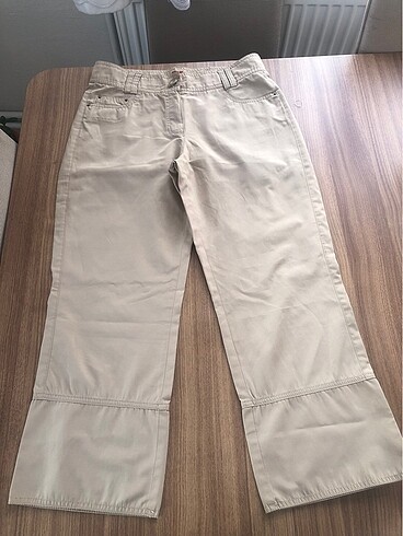 vintage bej yazlık pantolon