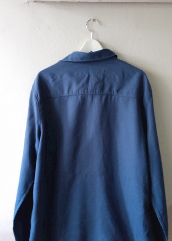 3xl Beden Mavi Keten Erkek Gömlek, Düğmeli, Uzun Kollu