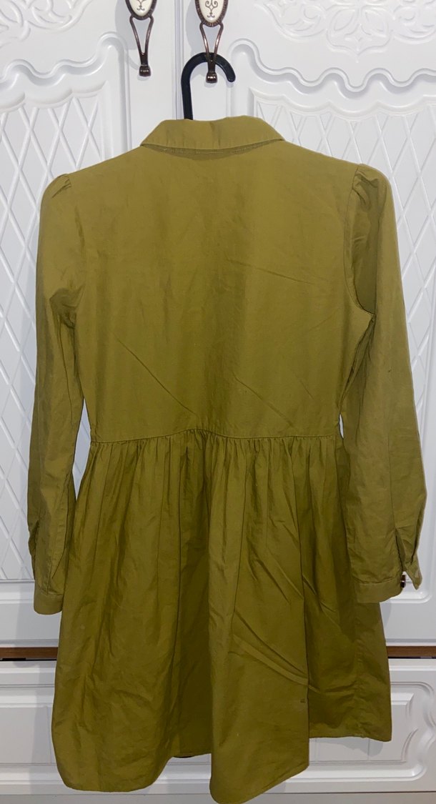 Uzun Kollu Keten Kız Elbisesi - Görsel 3