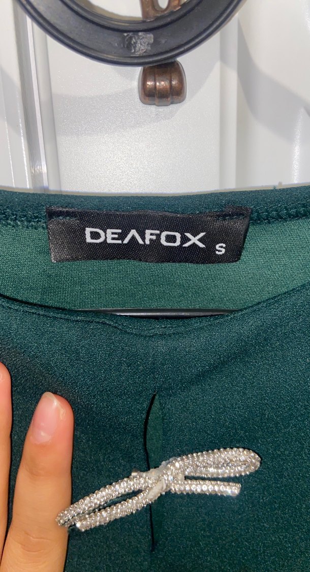 Yeşil V Yakalı Drapeli Uzun Elbise /Kısakollu elbise / elbise - Görsel 4