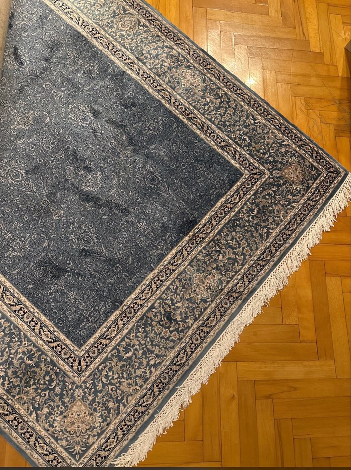 Mavi ve Gri Desenli Bambu İpeği Halı 290*390 cm. 11,3 m2 - Görsel 3