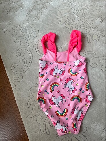 18-24 Ay Beden pembe Renk Unicornlu kız çocuk mayo