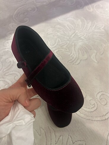 Mango Kız çocuk mango marka bordo süet babet