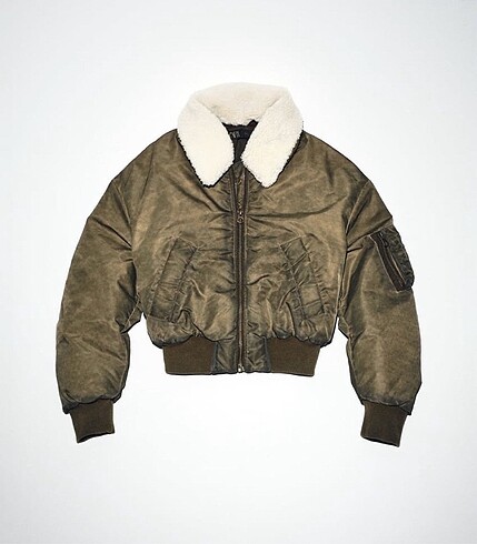 Zara etiketli bomber ceket haki