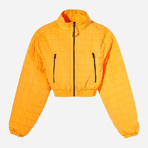BERSHKA baharlık etiketli turuncu bomber ceket mont