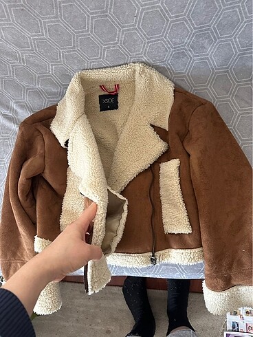 LCW etiketli kahverengi taba bomber kürklü ceket geniş kalıp S b