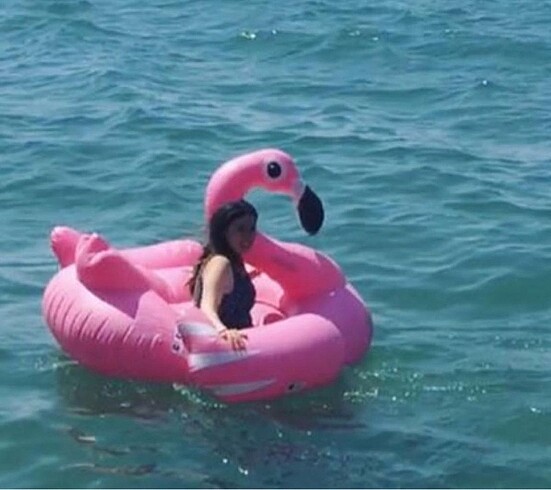 Beden pembe Renk Mega en büyük boy flamingo deniz şişme yatak