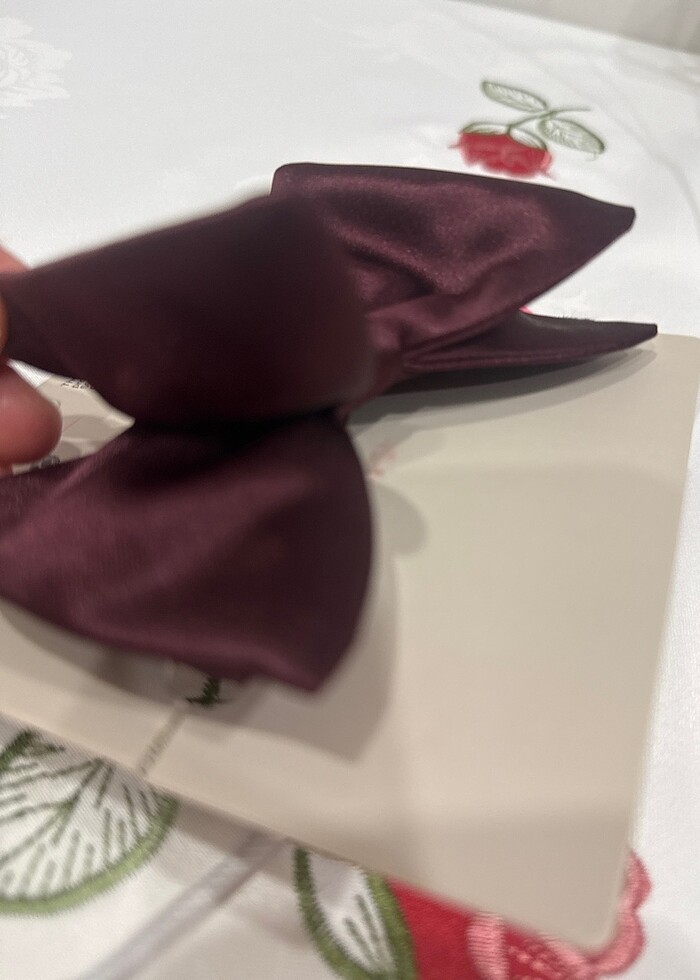 h&m unicef papyon bordo saten - Görsel 3