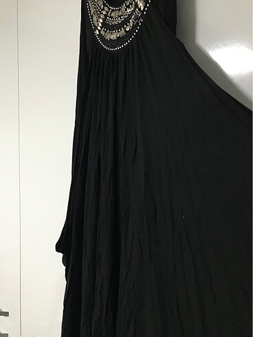 l Beden siyah Renk Siyah uzun etnik elbise