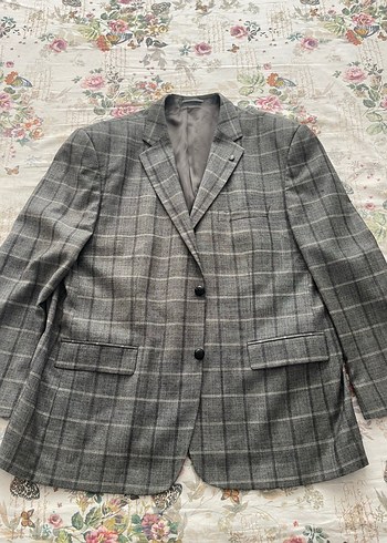 Gri Ekose Desenli Vintage Erkek Ceket