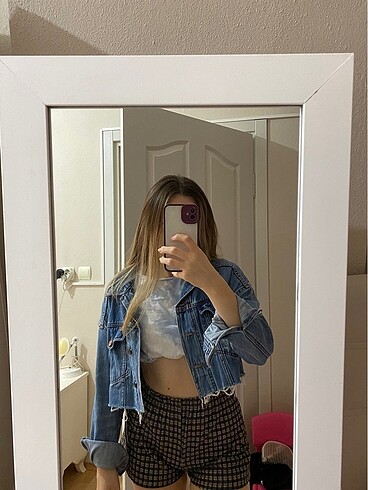 s Beden Crop kot ceket