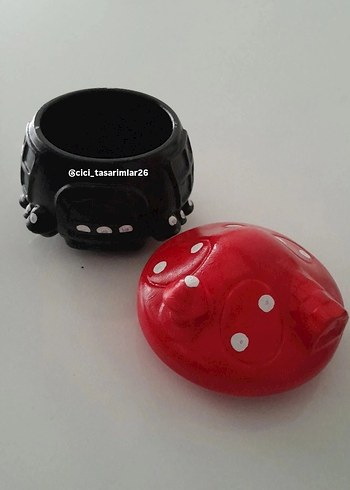 Kırmızı Mantar Şekilli Dekoratif Obje - Görsel 2