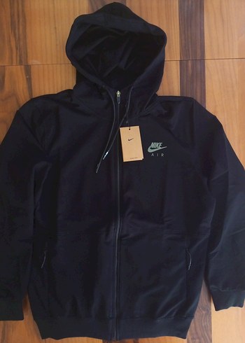 #Nike Siyah Kapüşonlu Fermuarlı Sweatshirt