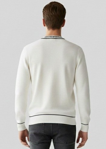 i#Emporiio Armani erkek beyaz yün kazak - Görsel 4