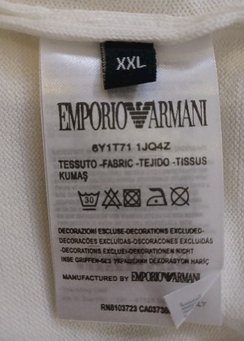 i#Emporiio Armani erkek beyaz yün kazak - Görsel 10