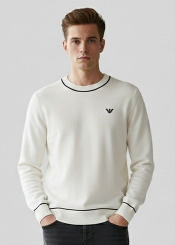 i#Emporiio Armani erkek beyaz yün kazak - Görsel 2