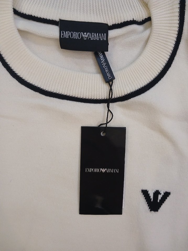 i#Emporiio Armani erkek beyaz yün kazak - Görsel 5