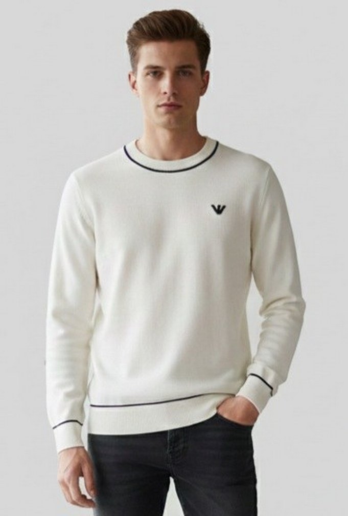 #Emporiio Armani erkek beyaz yün kazak - Görsel 3