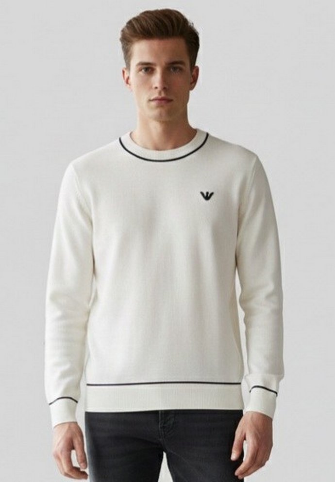 #Emporiio Armani erkek beyaz yün kazak - Görsel 2