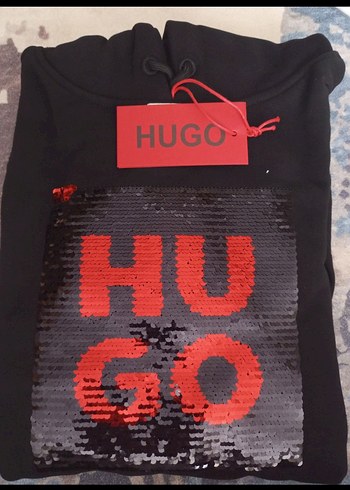 xxl Beden siyah Renk #hugo boss Erkek Kapüşonlu Siyah Sweatshirt