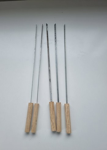 Ahşap Saplı Metal Şişler 5 adet - Görsel 2