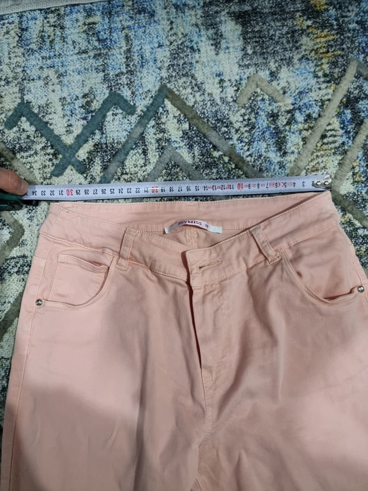 Pembe Kadın Midi Kumaş Pantolon - Görsel 3