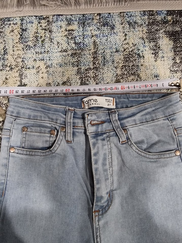 Gri Tie-Dye Kadın Denim Pantolon - Görsel 3