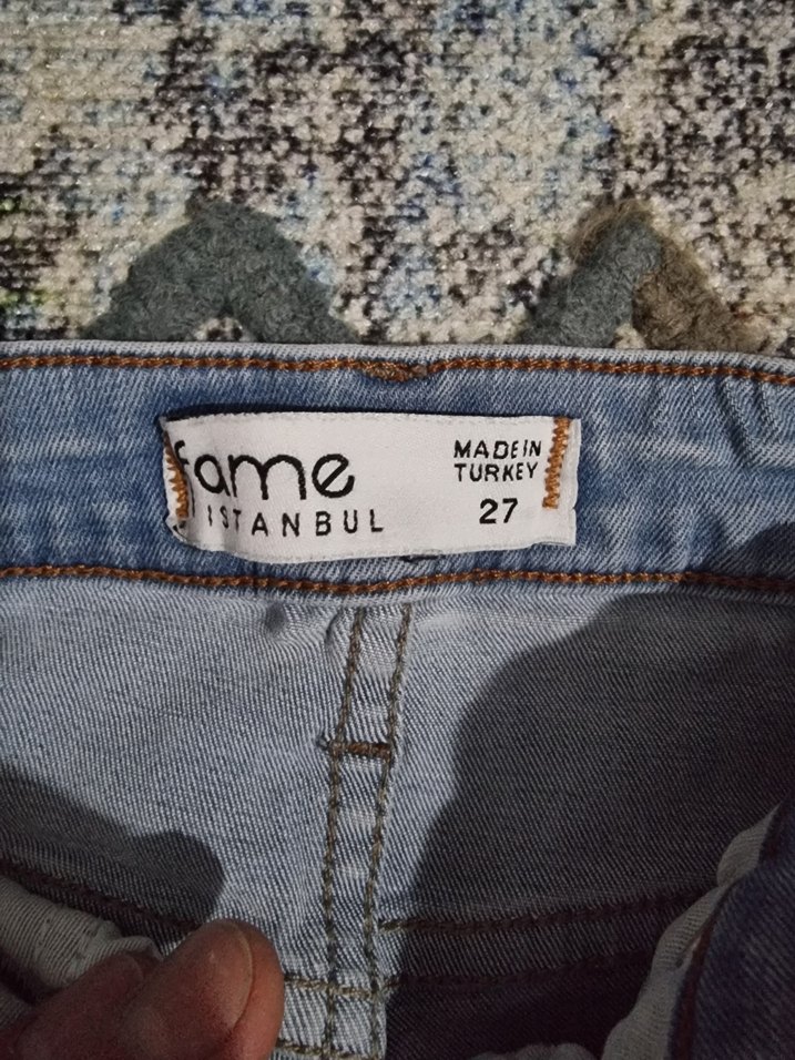 Gri Tie-Dye Kadın Denim Pantolon - Görsel 4