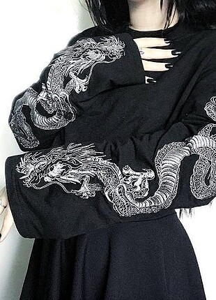 Diğer Ejderha kollu oversize penye