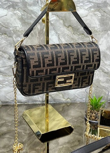 FENDİ DOKUMA KUMAŞ KAPAKLI BÜYÜK BOY 