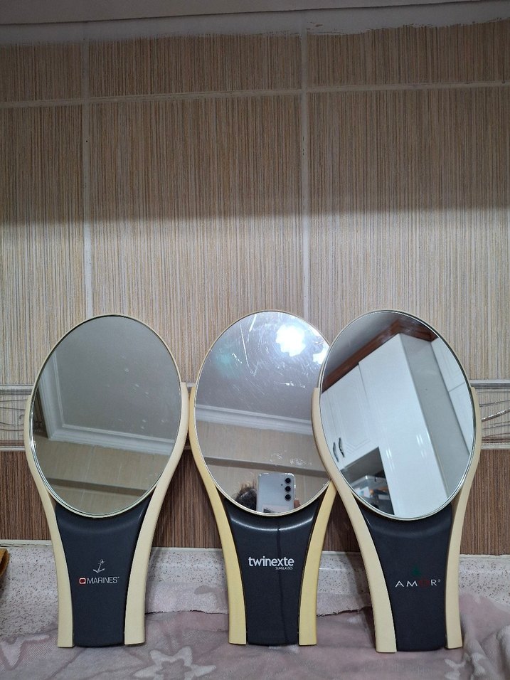 Bej Renkli Ayaklı El Aynası - Görsel 2