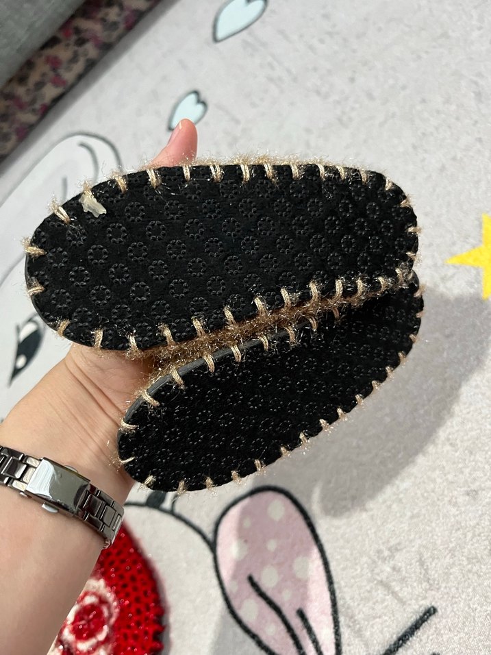 Bej Nakışlı Örgü çocuk patik - Görsel 2