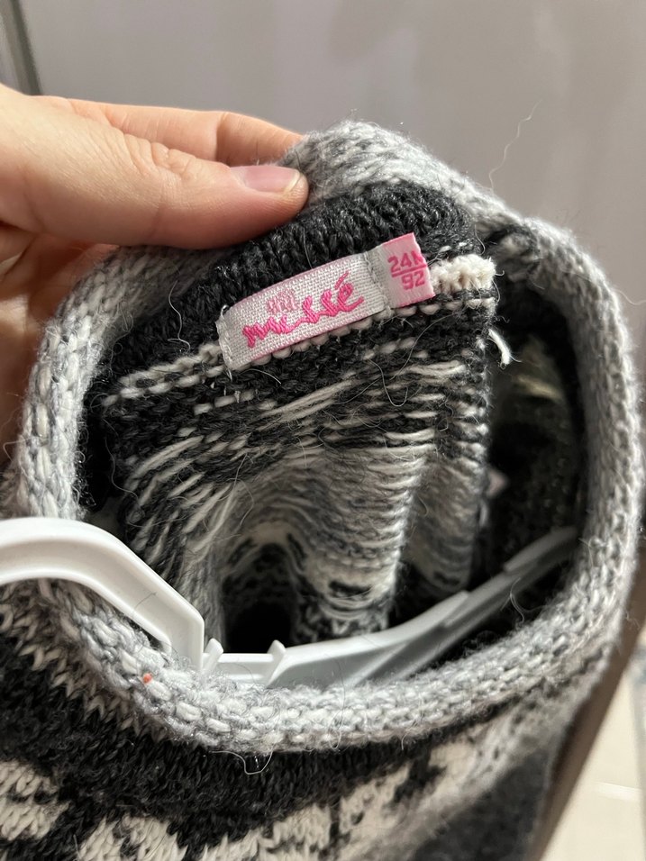 Gri Bohem Kısa Kollu Triko Kazak kız çocuk - Görsel 3