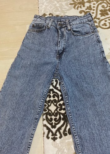 Kadın Gri Mavi Pilili Midi Kot Pantolon - Görsel 2